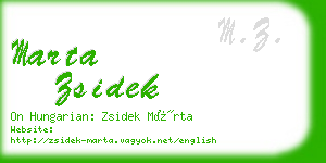 marta zsidek business card